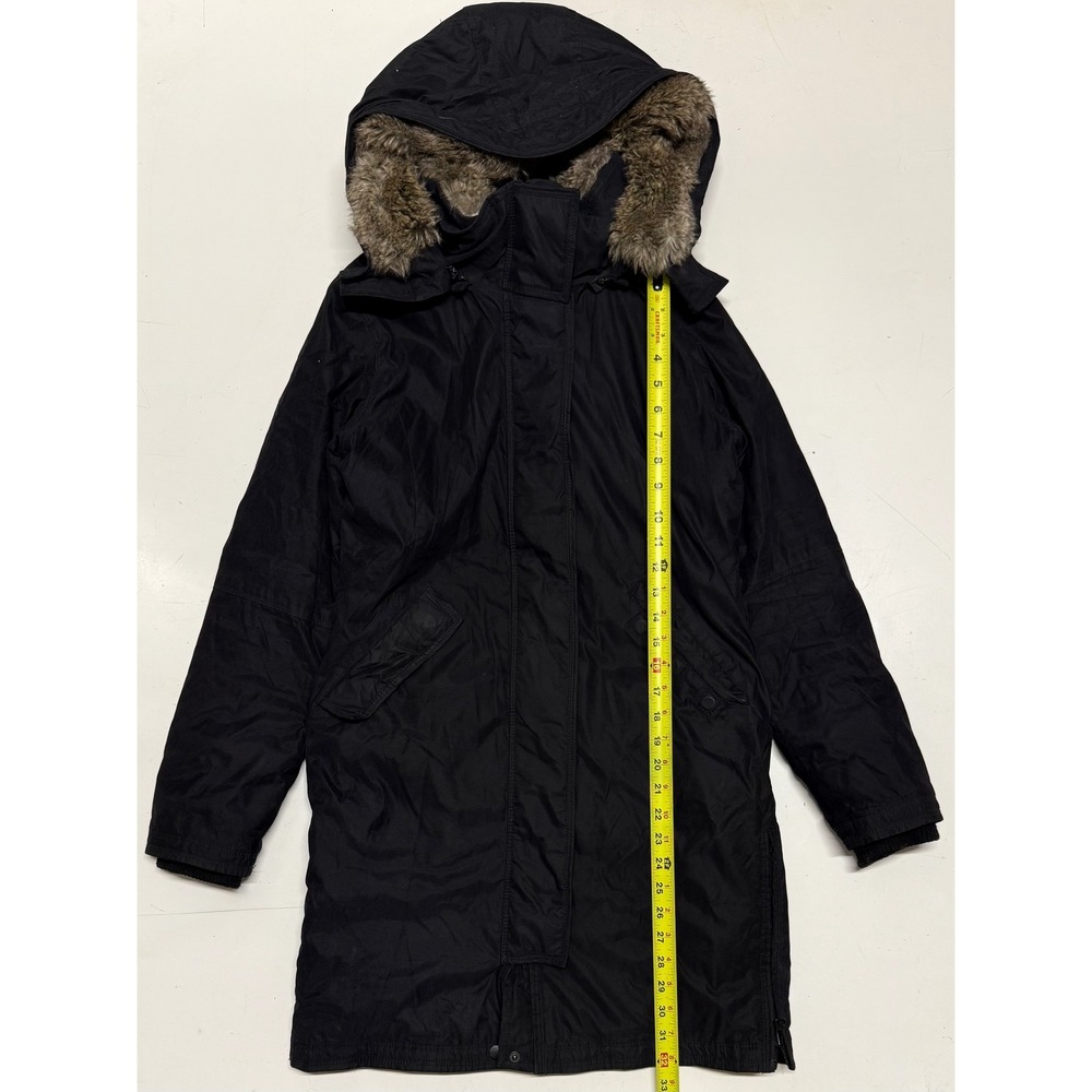 Babaton Parka Black Faux Fur Lined Hooded Winter Coat‎ Jacket Womens Small